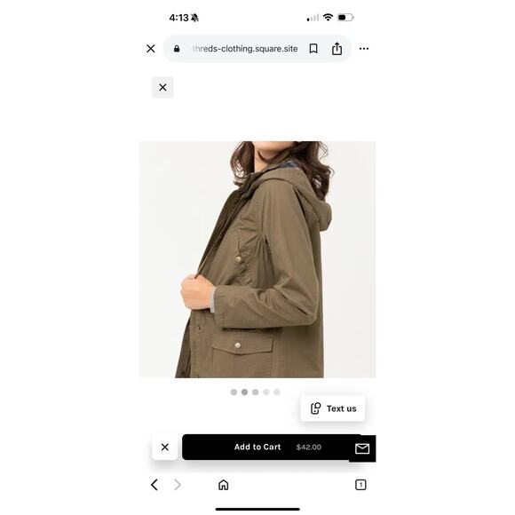 LOVE TREE -Jacket Size Small Full Zip Plaid Lined Hood Woven 100% Cotton Green - Picture 8 of 8